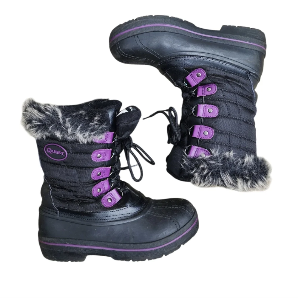 QUEST thinsulate girls winter snow/rain boots, size 6